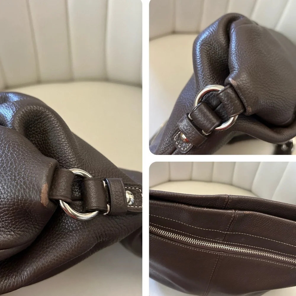 COACH F15064 LEATHER DUFFLE CROSSBODY SHOULDER BAG BROWN silver hardware excelle - Picture 16 of 16